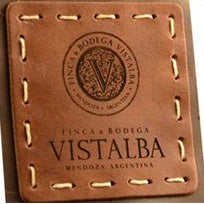 Logo-marked leather sample