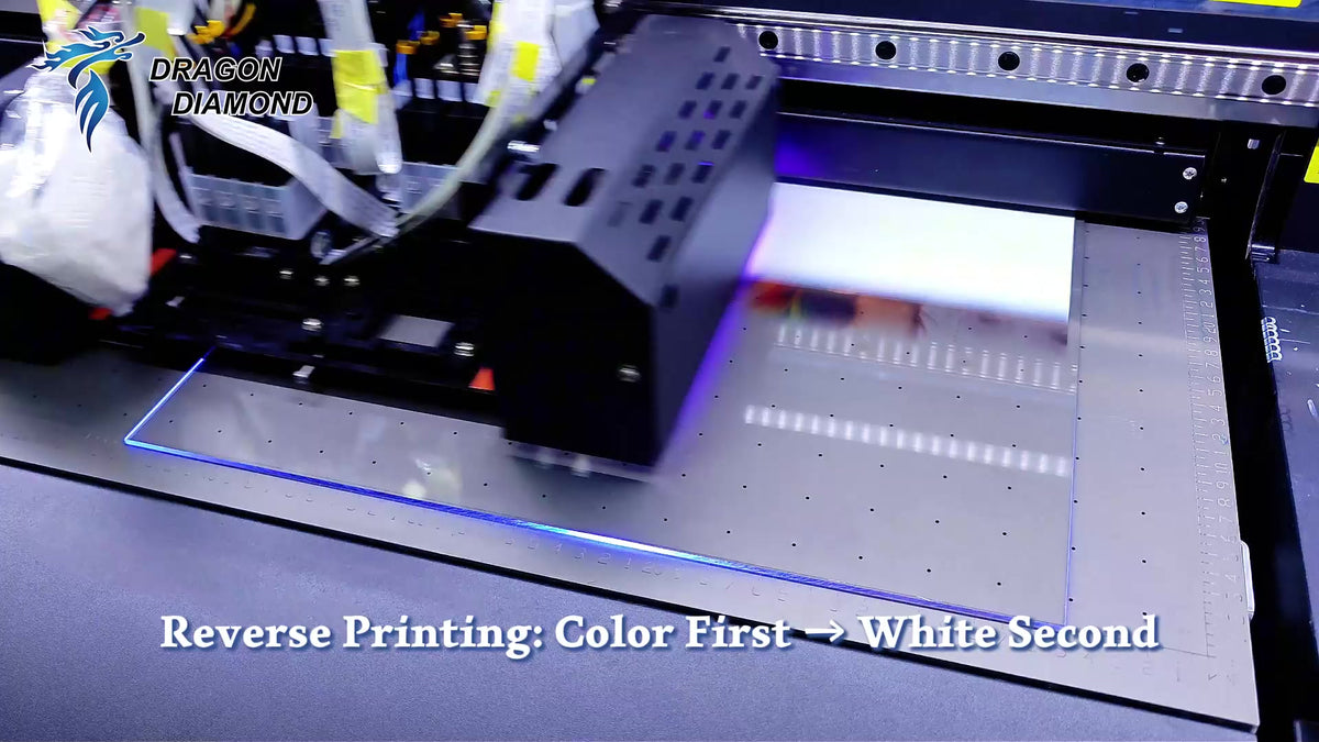 UV printing demonstration sample: Color + White Printing