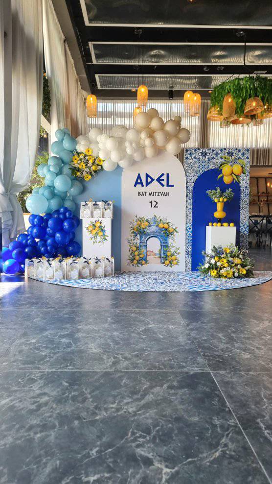 Bat Mitzvah event decoration produced with CNC cut panels in Israel