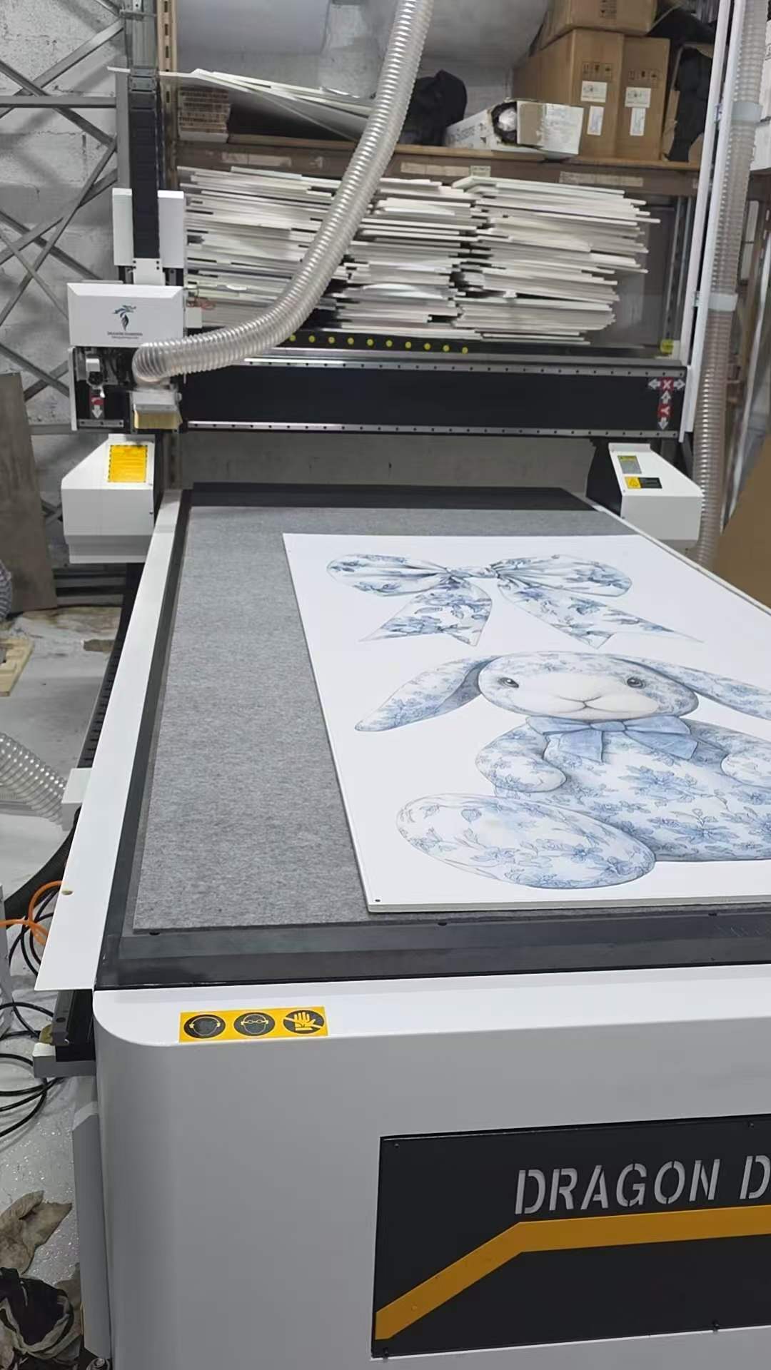 CNC router cutting decorative event panel in Israel workshop