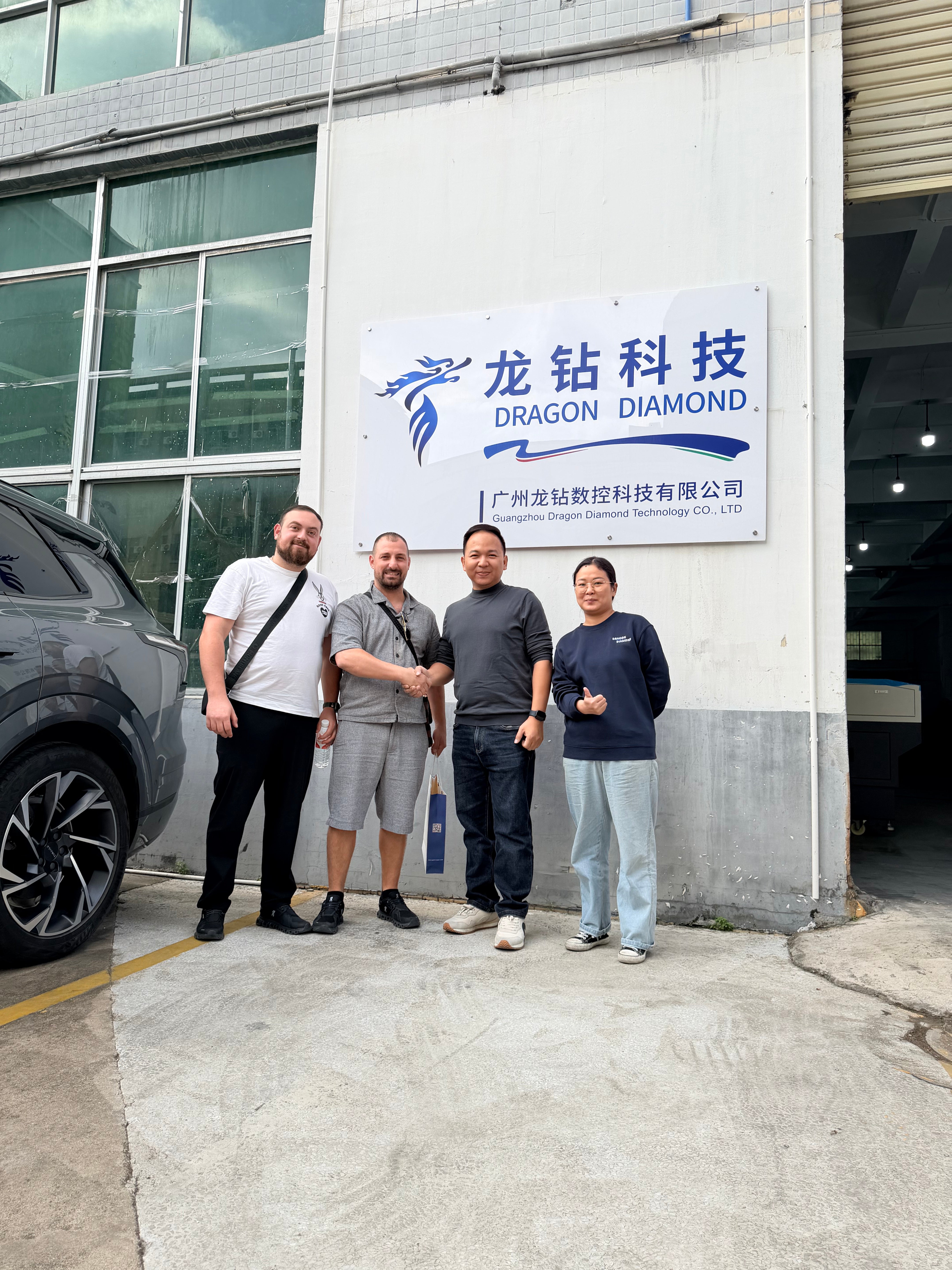 Israel customer group photo at Dragon Diamond factory entrance