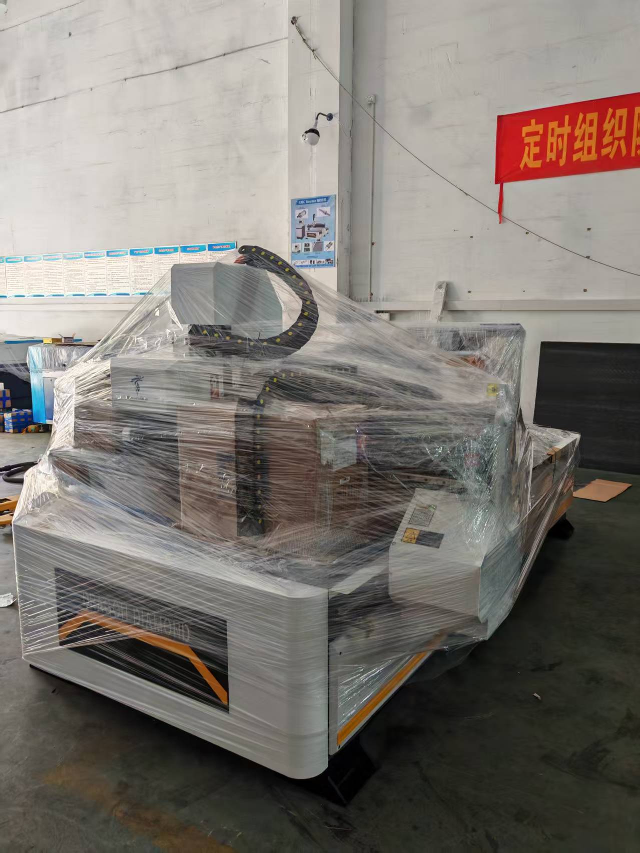LZ-1325 CNC router wrapped before shipment to Israel