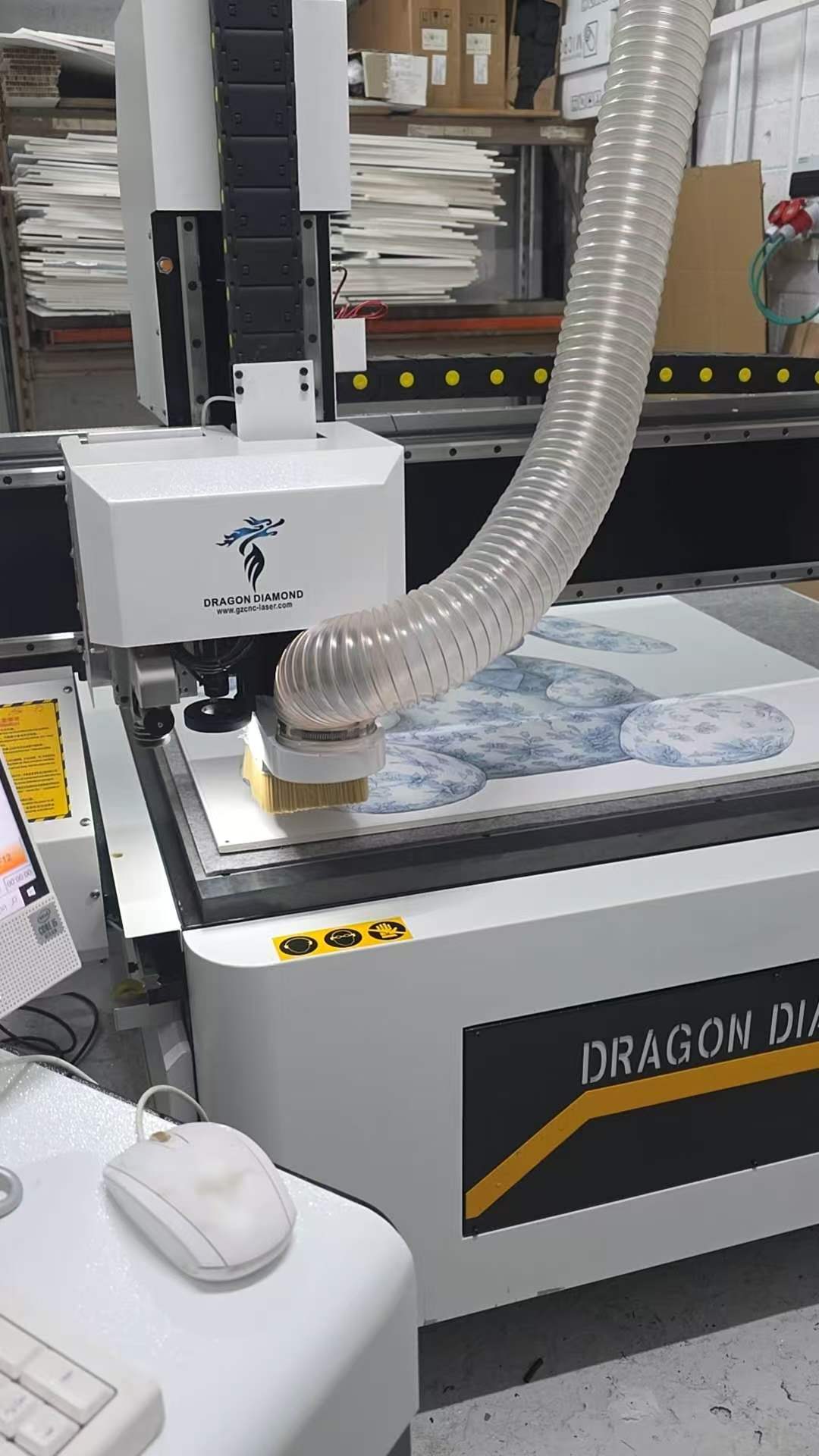 Israel customer using CNC router to cut printed bunny decoration board